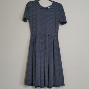 Lularoe Black and White Stripe Amelia Size M